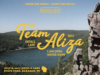 Devils Lake Open Water Swim baraboo big swell devils lake lake open water state park swim swimming typography vintage wisconsin