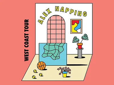Alex Napping West Coast Tour Poster austin illustration music poster tour