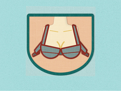 Final #ManBadgeMay: Unhook A Bra adobe badge boobies bra branding flat illustrator patch texture vector