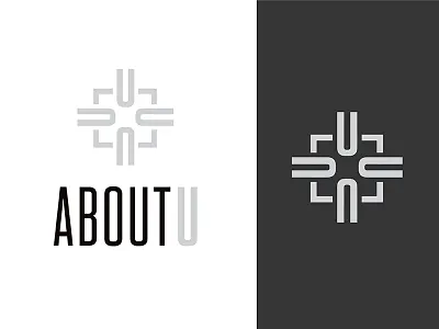 AboutU logo sans serif symbol typography