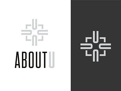 AboutU logo sans serif symbol typography