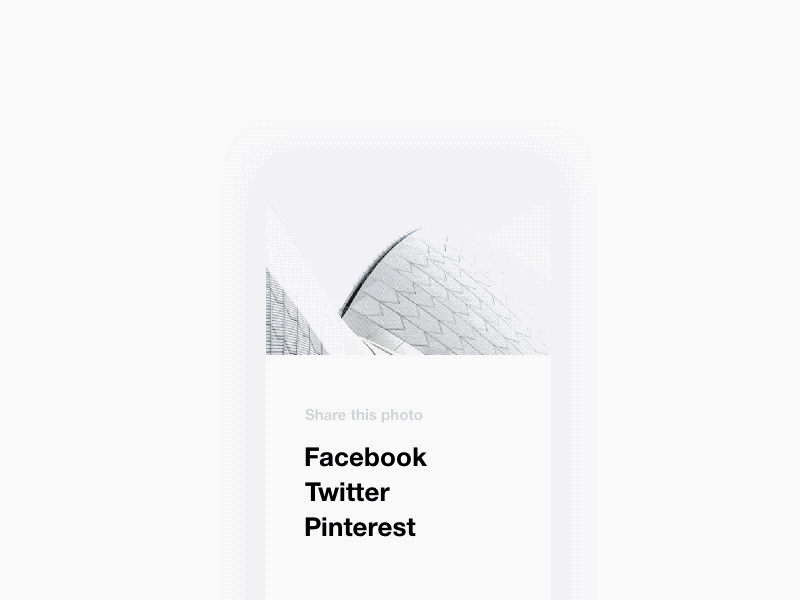 Daily UI #010 - Social Share 009 animation app daily ui interface ios minimal principle share social