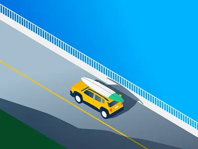 Travel. Car. car coast illustration isometric jeep mountains ocean road route travel vector
