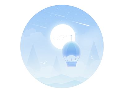 spill balloon dream illustration lonely mood rays