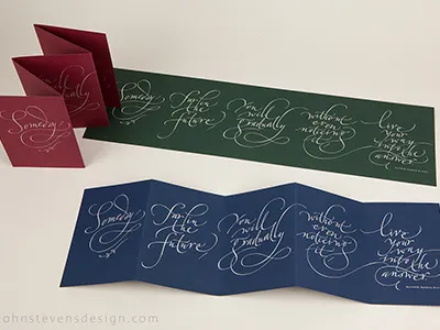 Concertina Book/card calligraphy handwriting rilke