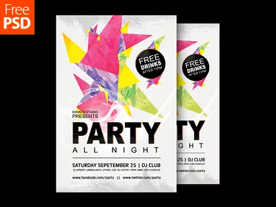Party Poster Design Free Psd dribbble flyer freebie freepsd party poster psd