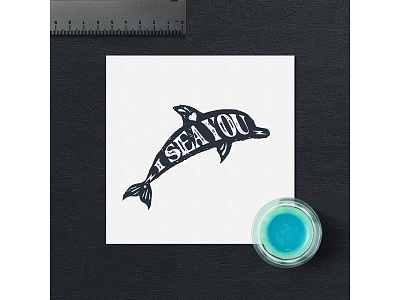 I sea you adventure badge dolphin grunge hipster logo ocean sea travel trip typography vintage