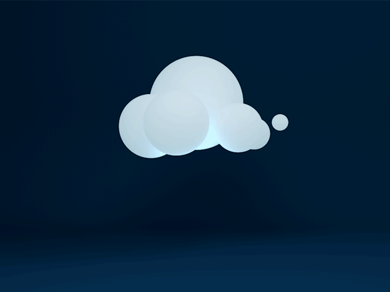 Snowing c4d cloud lighting snowflake snow，animate weather