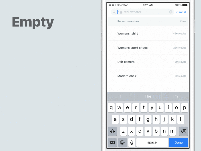 Operator Search States clean ecommerce error feed grid loading mobile search simple states