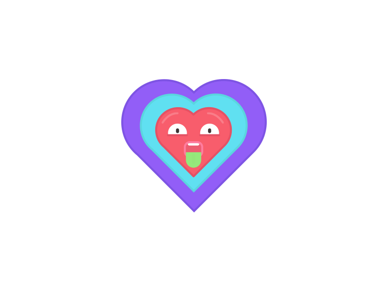 Day 36 - Heart acid challenge character colours daily face gif heart love sick tongue trip