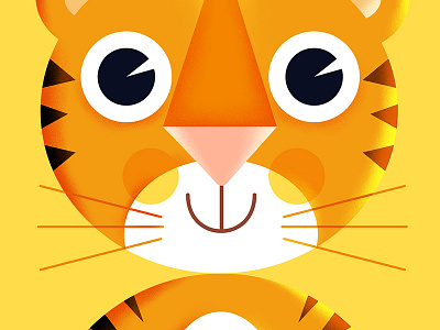 Nursery Tiger animal animals baby character childrens colorful cute flat kids toddler wild wildlife