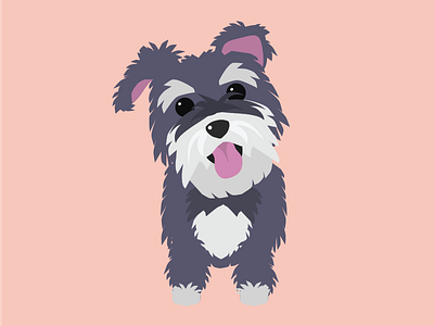 Schnauzer cute dog doggo graphic illustration pup pupper puppy schnauzer