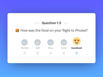 Survey Card aviasales emoticons flight rating survey