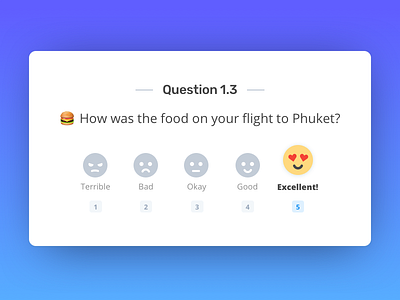 Survey Card aviasales emoticons flight rating survey