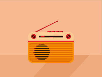 Radio digital illustration flat illustration music radio vector vintage