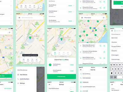 Location-Based Insurance App app clean freelance insurance ios location map mobile search simple ui ux