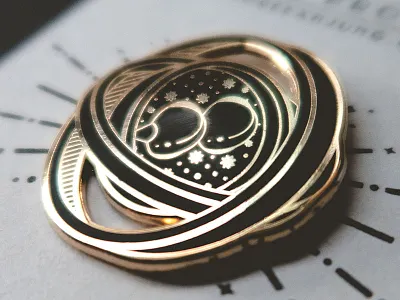 Harry Potter Time Turner Hard Enamel Pin black classic gold harrypotter hermione granger line timeturner