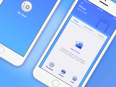 Insurance Claim app archive blue dashboard insurance ios mobile ui