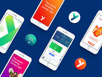 Yolt Rebrand Collateral app brand fintech gradient launch logo rebrand rounded