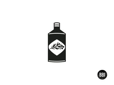 Gin alcohol art black bottle gin icon illustration tattoo vector