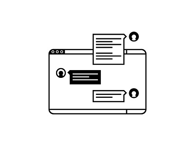 Contact by chat browser chat discussion icon picto pictogram