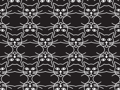 Cat Pattern black black and white cat cats meow pattern patterns repeat white wow