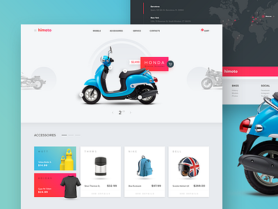 Motorcycle Online Store UI moto online promo shop site store ui web