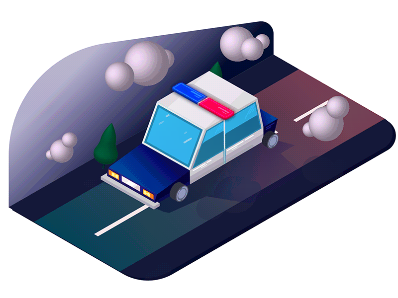 Police Car 2d animation car illustration isometric police