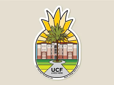 UCF Housing Sticker Series - Rosen College Apartments illustration rosen rosen college apartments sticker sticker series stickers ucf housing