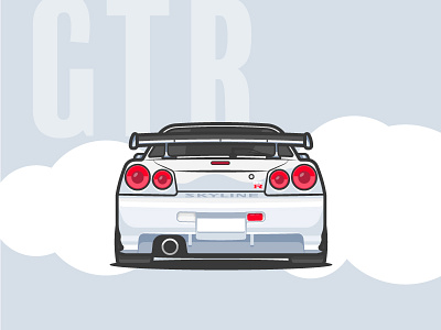 Nissan Skyline automobile flat gtr illustration nissan shine simple skyline small sports car vector vehicle