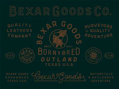 Bexar Goods Branding Pack Version 1 bexar branding explore hand lettering illustration outland texas type working