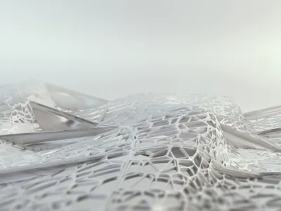 Voronoi abstract landscape structure voronoi white