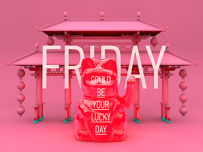 lucky cat art digital don