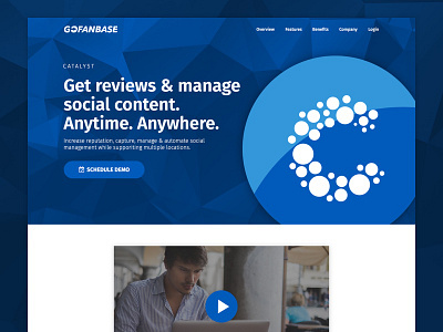 GoFanbase: Catalyst Landing Page analytics app responsive saas sketch ui web design