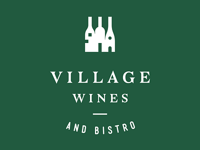 Village Wines green house identity logo restaurant serif town village wine