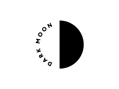 DARK MOON black circle dark logo logotype moon white