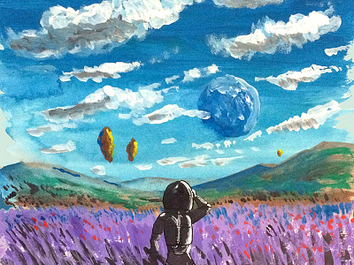 Not My Sky astronaut clouds explorer fields landscape no mans sky sky