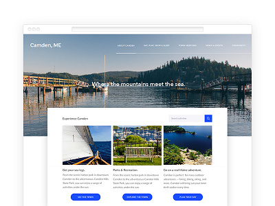 Camden camden desktop explore maine ui ux website