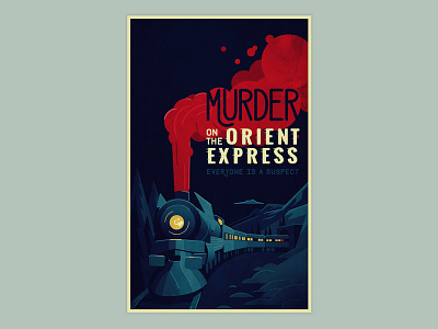 Murder blood murder night orient express screen print train