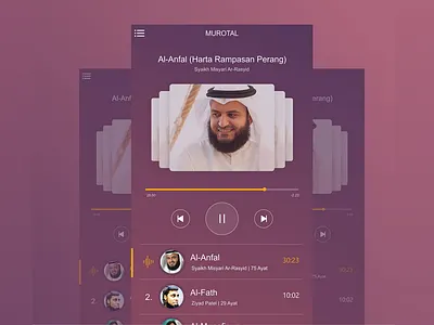Muroja'ah Apps interface koran mobile design murotal quran ui design ux