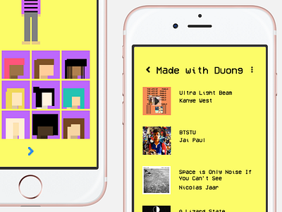 TuneSmash Playlist & Avatars 8 bit app avatar interface ios mobile music playlist ui web