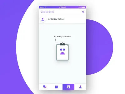 DropApp - Contact Book - Empty State app design drop in interaction ios medical micro sign ui ux