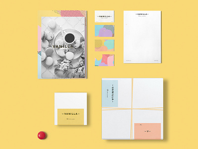 The Vanilla Co. baker branding logotype pastel pastry stationery