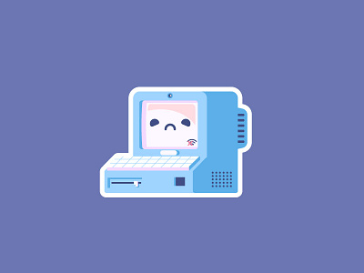 No Service alone graphic design illustration internet no service pc sad sticker unhappy