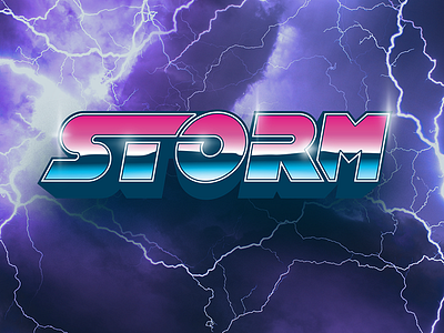 Storm 80s chrome illustrator lightning retro storm type typography vintage