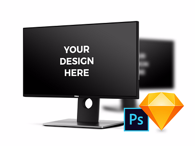 3 Dell U2417H 24″ Mockups animation creative design designer graphic design mockup ui