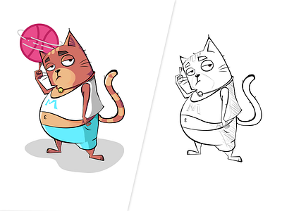 cat dribbble hello