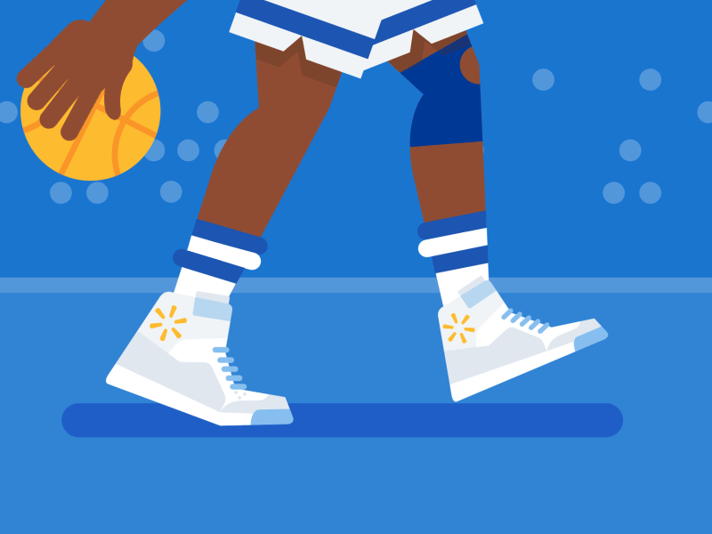 Walmart - B-Ballin 2d after effects animation ball basketball bounce character dribbble dribble shoes walmart