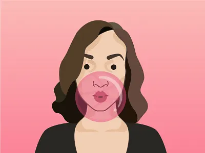 Hi there Dribbble! bubblegum debut first shot hello illustration portrait shot