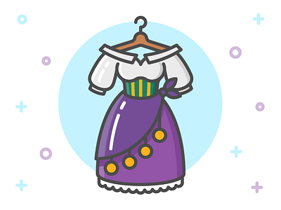 Princess Dress Icon Series: Esmeralda clothes clothing disney dress esmeralda fairy tale flat hunchback of notre dame icon illustration line princess